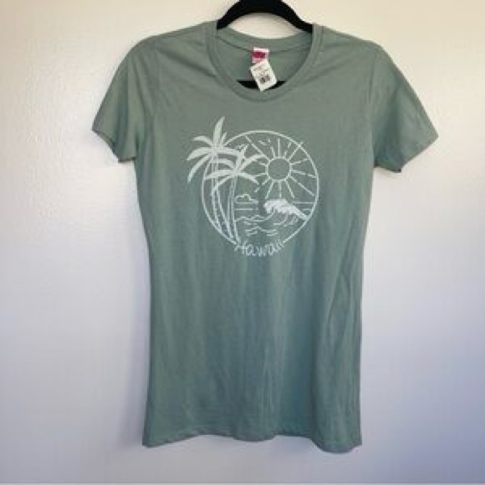 Tropical Paradise Kids Tee Hawaii- Sage Green